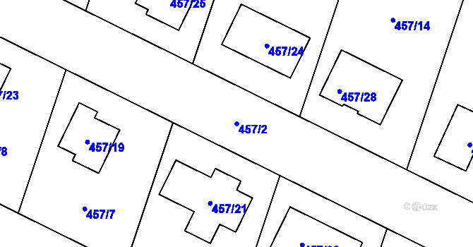 Parcela st. 457/2 v KÚ Dobrochov, Katastrální mapa