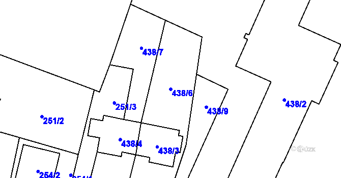 Parcela st. 438/6 v KÚ Dobrochov, Katastrální mapa