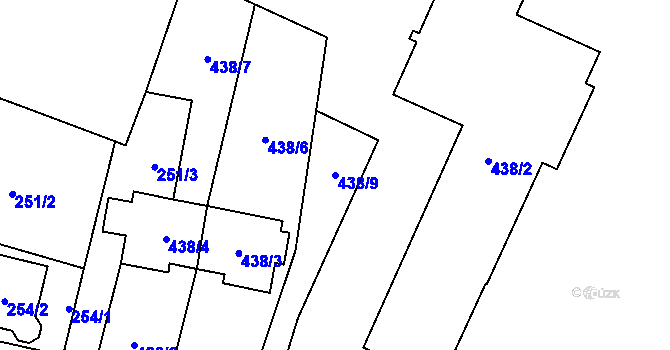 Parcela st. 438/9 v KÚ Dobrochov, Katastrální mapa