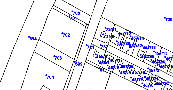 Parcela st. 721 v KÚ Dobrochov, Katastrální mapa
