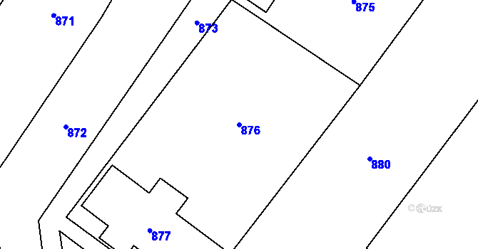 Parcela st. 876 v KÚ Dobrochov, Katastrální mapa