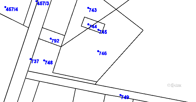 Parcela st. 746 v KÚ Dobrochov, Katastrální mapa