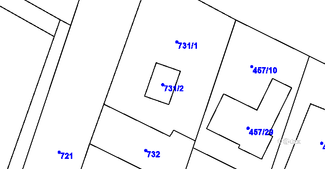 Parcela st. 731/2 v KÚ Dobrochov, Katastrální mapa