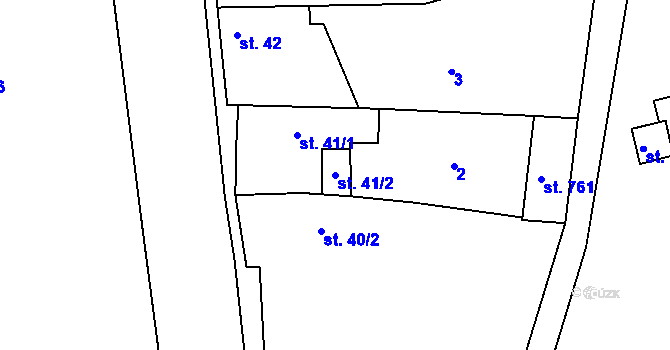 Parcela st. 41/2 v KÚ Dobroměřice, Katastrální mapa