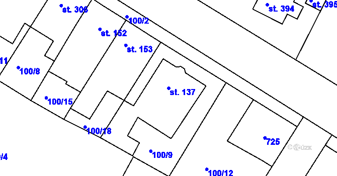 Parcela st. 137 v KÚ Dobroměřice, Katastrální mapa