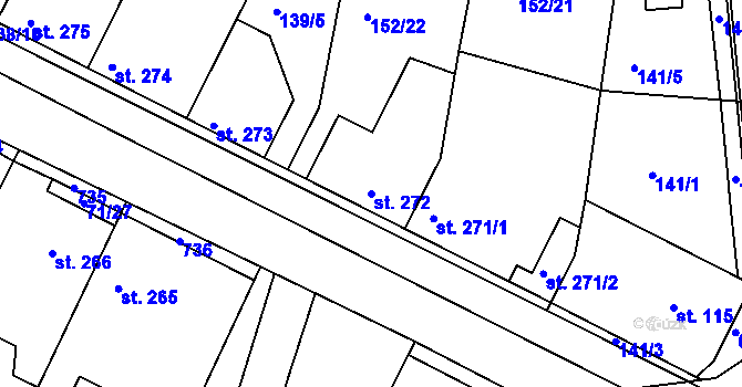 Parcela st. 272 v KÚ Dobroměřice, Katastrální mapa