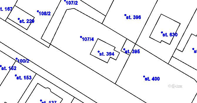 Parcela st. 394 v KÚ Dobroměřice, Katastrální mapa