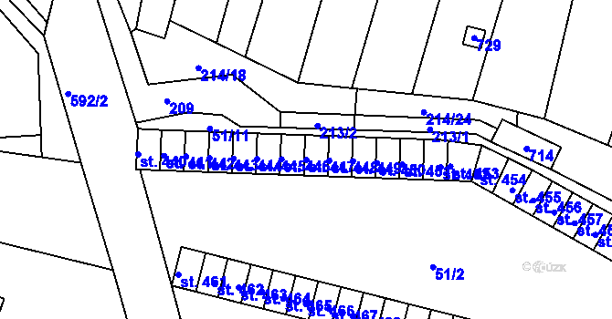 Parcela st. 447 v KÚ Dobroměřice, Katastrální mapa