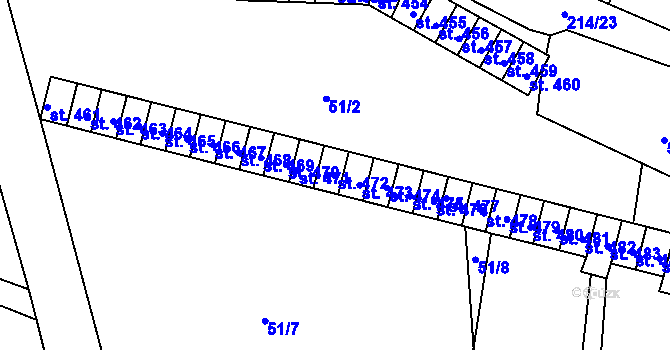 Parcela st. 472 v KÚ Dobroměřice, Katastrální mapa