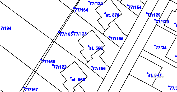 Parcela st. 569 v KÚ Dobroměřice, Katastrální mapa