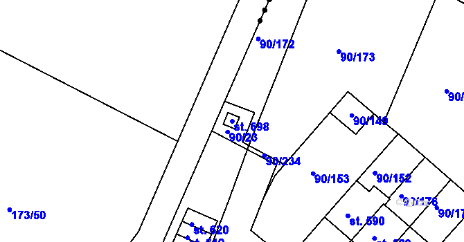 Parcela st. 698 v KÚ Dobroměřice, Katastrální mapa