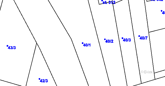 Parcela st. 40/1 v KÚ Dobroměřice, Katastrální mapa
