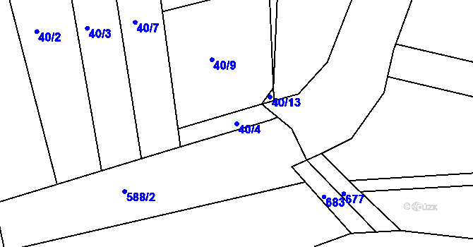 Parcela st. 40/4 v KÚ Dobroměřice, Katastrální mapa