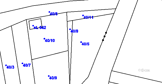 Parcela st. 40/5 v KÚ Dobroměřice, Katastrální mapa
