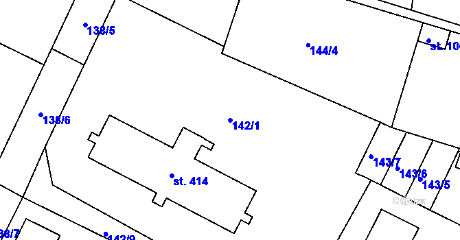 Parcela st. 142/1 v KÚ Dobroměřice, Katastrální mapa