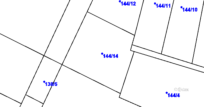 Parcela st. 144/14 v KÚ Dobroměřice, Katastrální mapa
