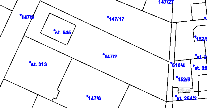 Parcela st. 147/2 v KÚ Dobroměřice, Katastrální mapa