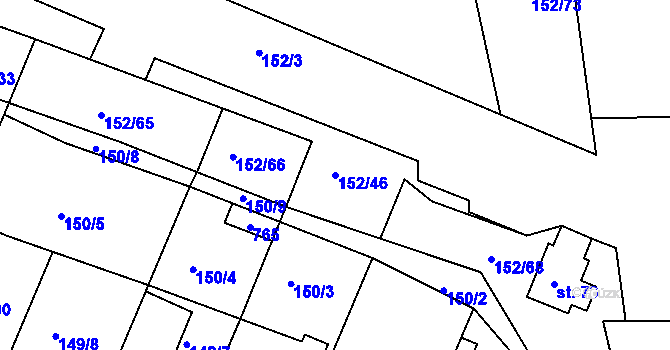 Parcela st. 152/46 v KÚ Dobroměřice, Katastrální mapa