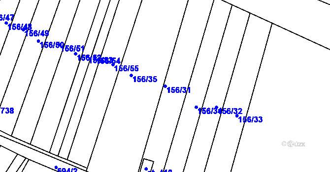 Parcela st. 156/31 v KÚ Dobroměřice, Katastrální mapa