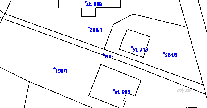 Parcela st. 200 v KÚ Dobroměřice, Katastrální mapa