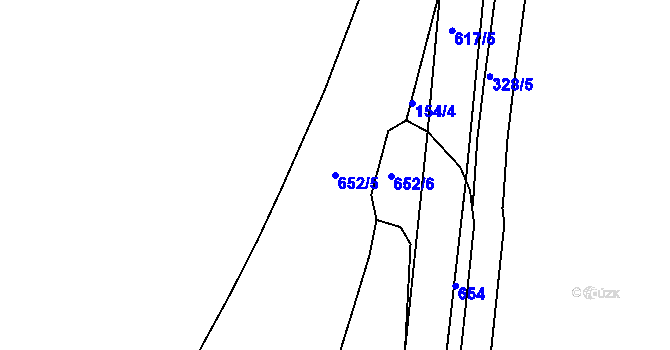 Parcela st. 652/5 v KÚ Dobroměřice, Katastrální mapa