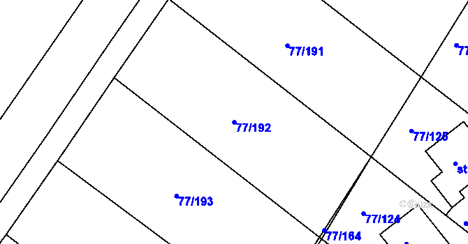 Parcela st. 77/192 v KÚ Dobroměřice, Katastrální mapa