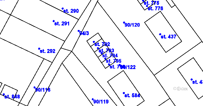 Parcela st. 794 v KÚ Dobroměřice, Katastrální mapa