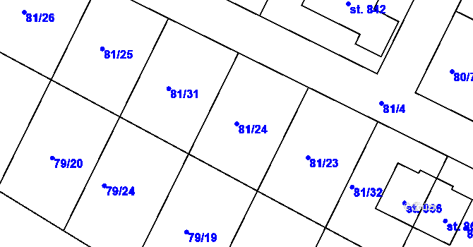 Parcela st. 81/24 v KÚ Dobroměřice, Katastrální mapa