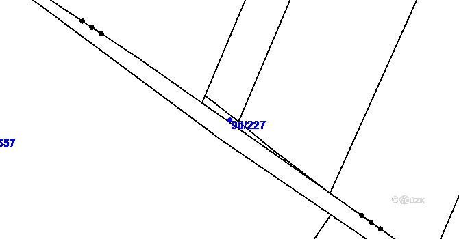 Parcela st. 90/227 v KÚ Dobroměřice, Katastrální mapa