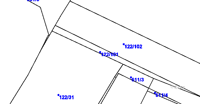 Parcela st. 122/101 v KÚ Dobroměřice, Katastrální mapa