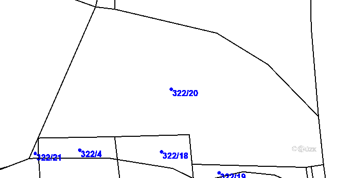 Parcela st. 322/20 v KÚ Dobroměřice, Katastrální mapa