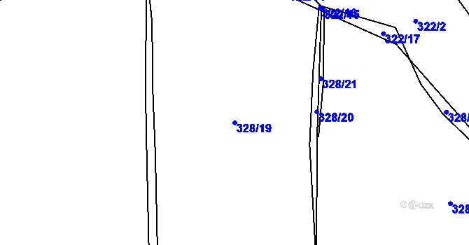 Parcela st. 328/19 v KÚ Dobroměřice, Katastrální mapa