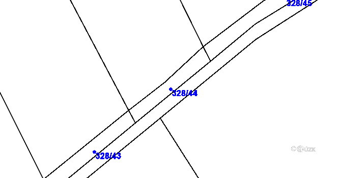 Parcela st. 328/44 v KÚ Dobroměřice, Katastrální mapa