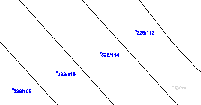 Parcela st. 328/114 v KÚ Dobroměřice, Katastrální mapa