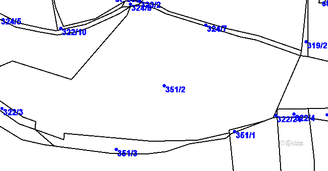 Parcela st. 351/2 v KÚ Dobroměřice, Katastrální mapa