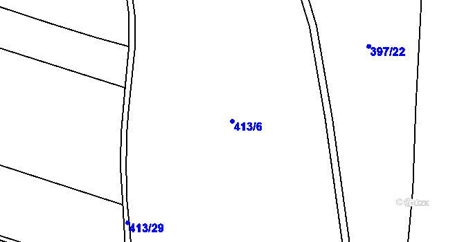 Parcela st. 413/6 v KÚ Dobroměřice, Katastrální mapa