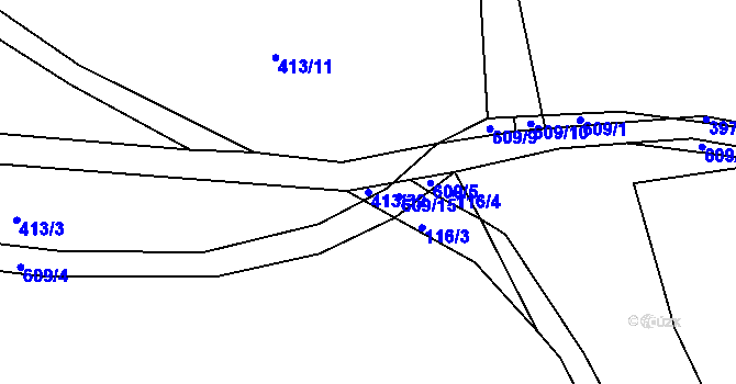 Parcela st. 413/32 v KÚ Dobroměřice, Katastrální mapa