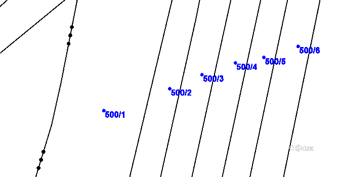 Parcela st. 500/2 v KÚ Dobroměřice, Katastrální mapa