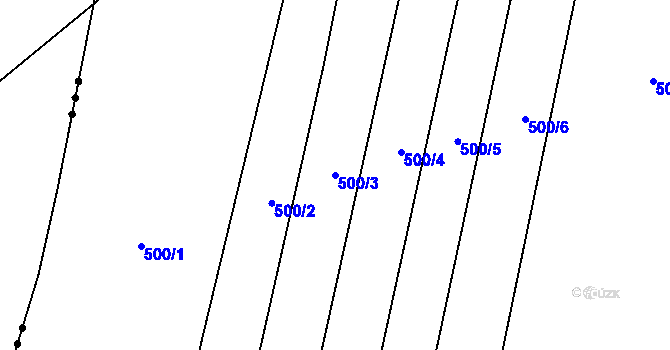 Parcela st. 500/3 v KÚ Dobroměřice, Katastrální mapa