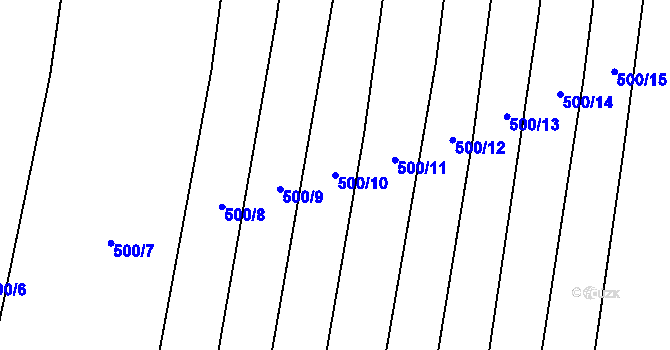 Parcela st. 500/10 v KÚ Dobroměřice, Katastrální mapa