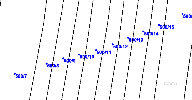 Parcela st. 500/11 v KÚ Dobroměřice, Katastrální mapa