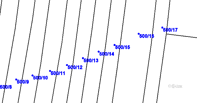 Parcela st. 500/14 v KÚ Dobroměřice, Katastrální mapa
