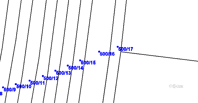 Parcela st. 500/16 v KÚ Dobroměřice, Katastrální mapa