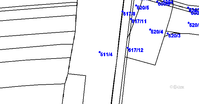 Parcela st. 511/4 v KÚ Dobroměřice, Katastrální mapa