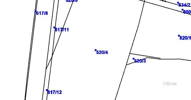 Parcela st. 520/4 v KÚ Dobroměřice, Katastrální mapa