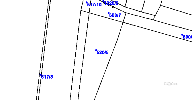 Parcela st. 520/5 v KÚ Dobroměřice, Katastrální mapa