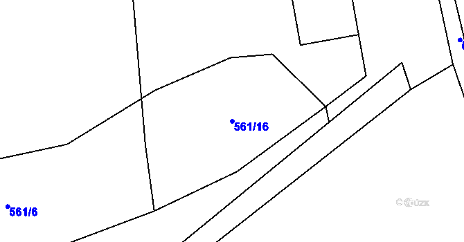 Parcela st. 561/16 v KÚ Dobroměřice, Katastrální mapa