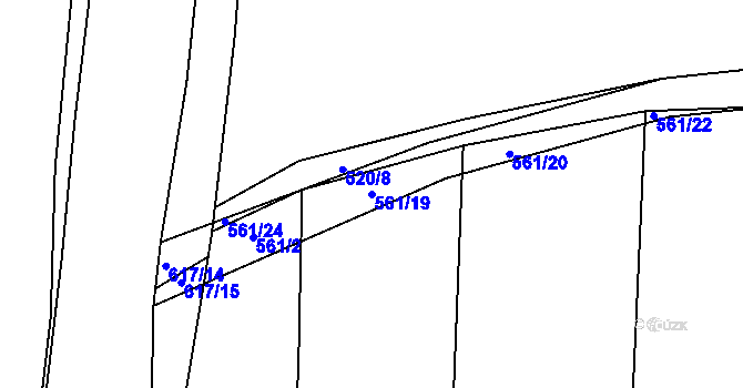 Parcela st. 561/19 v KÚ Dobroměřice, Katastrální mapa