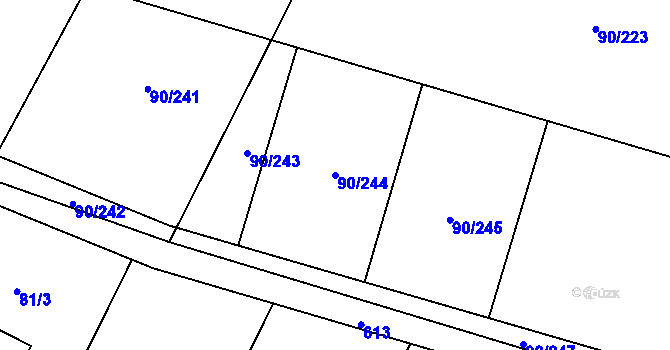 Parcela st. 90/244 v KÚ Dobroměřice, Katastrální mapa