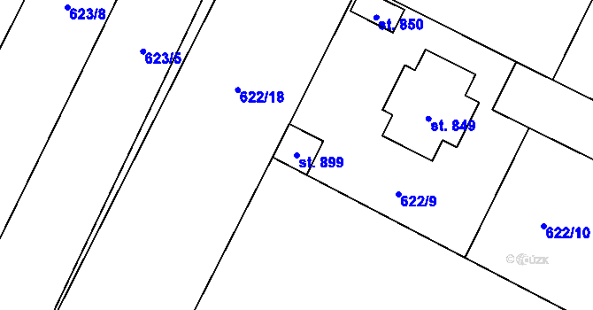 Parcela st. 899 v KÚ Dobroměřice, Katastrální mapa
